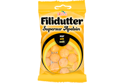 Fillidutter Supersur Apelsin 20x65g