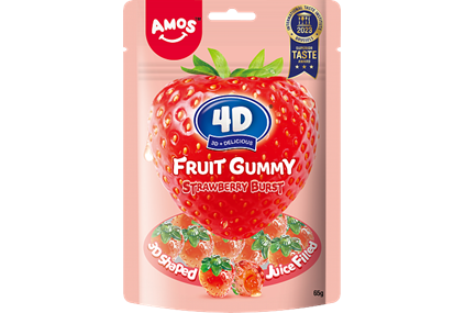 Amos 4D Fruit Gummy Strawberry 65g