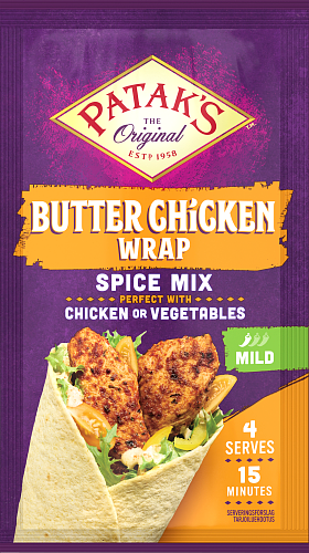 Patak´s Butter Chicken Wrap Kryddmix 18x25g